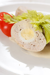roasted minced meat with eggs