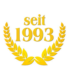 seit 1993 jubiläum lorbeerkranz lorbeer gold