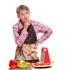 Сooking boy, isolated on white