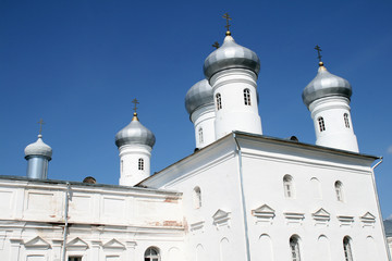 Fototapeta na wymiar Yuriev monastery Great Novgorod Russia