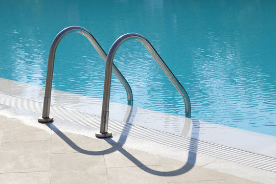 Metal stairs into a swimmingpool