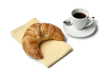 French croissant and espresso coffee
