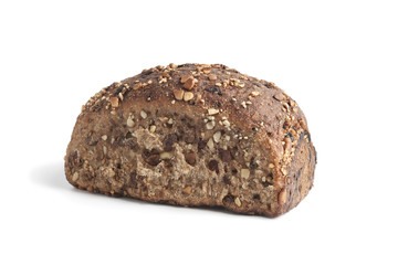 Homemade bread with raisins and nuts