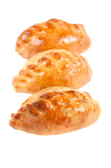 Appetizing pies isolated on a white background