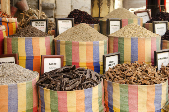 Spices In Middle East Market Cairo Egypt