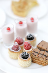 Plate of delicious desserts