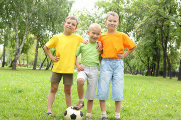 Three boys in the park