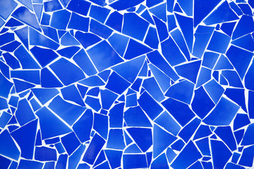blue trencadis broken tiles mosaic