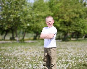 little boy playing in the park