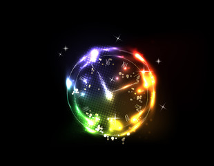 Obraz premium light neon clock background