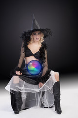 the dark halloween witch with ball