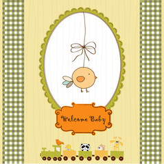 new baby announcement card with chicken