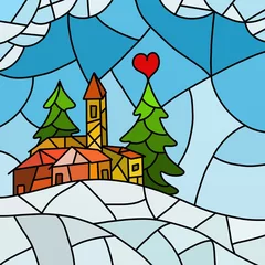 Photo sur Plexiglas Abstraction classique Christmas abstract landscape