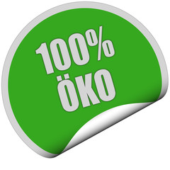 Sticker grün rund 100 PROZENT ÖKKO