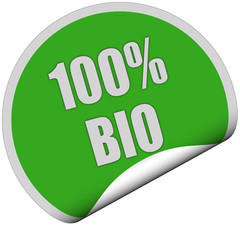 Sticker grün rund 100 PROZENT BIO