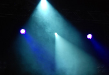 effect of a smoke and illumination on a scene during a musical c