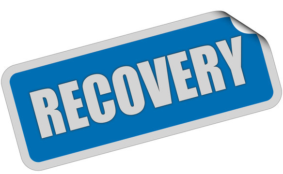 Sticker blau eckig curl oben 1Z RECOVERY