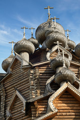Cupolas of wooden Christ Orthodox church