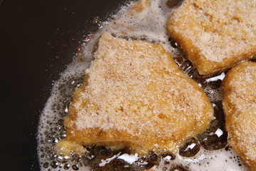 Soy Meat being fried