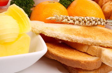 Breakfast on a white background