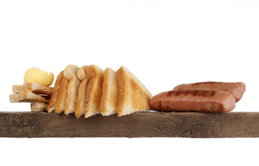 Breakfast on a white background