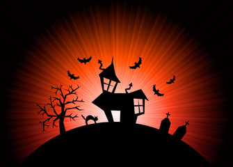 Red halloween nightmare world background