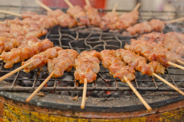 grilled pork at Thai market