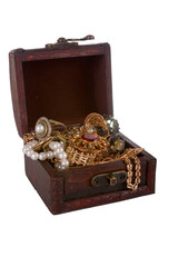 Brown chest with treasures