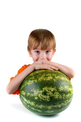 Fototapeta premium Boy with watermelon