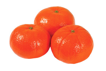 Three fresh juicy orange tangerine