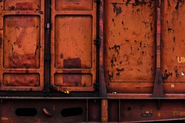 Rusty metal texture with doors