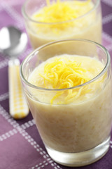 Rice pudding with lemon zest