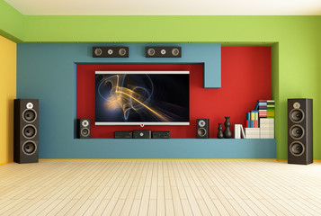 empty room with home theater