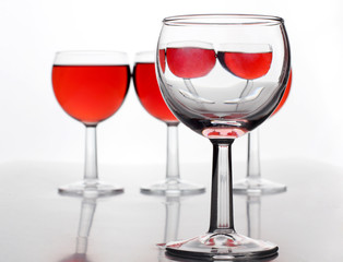 Red wineglasses