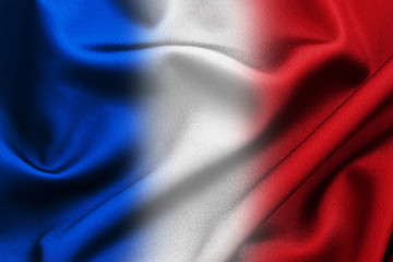 Drapeau français, tissu satiné