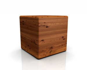 3D Holzwürfel abgerundet - Lärche Antik