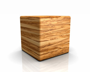 3D Holzwürfel abgerundet - Olivenbaum