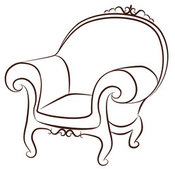 Vector illustration arm-chair for vintage interior
