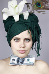 girl with money.