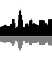 Obraz premium Streszczenie nocy panoramę Chicago