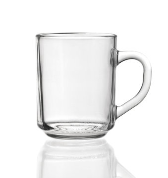 transparent teacup made of glass