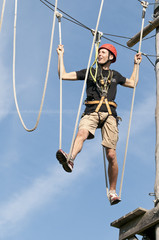 unterwegs im Hochseilgarten