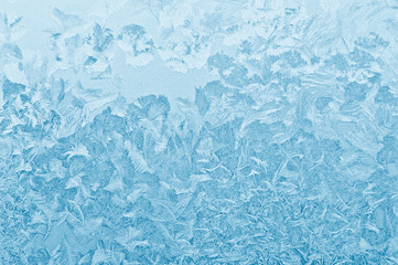 Blue frozen glass winter
