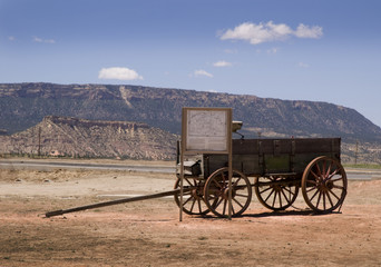 Pioneer waggon nar Zion National Park USA