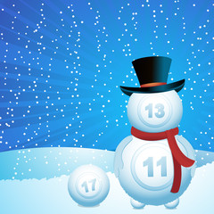 bingo lottery ball snow man
