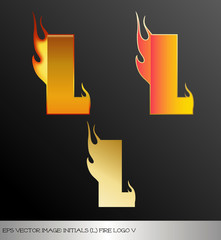 eps Vector image: initials (l)  metallic fire logo Ⅴ