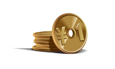 Yen coins vector illustration