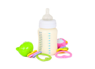 baby bottle with milk