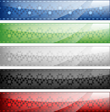 Ukrainian style web banners set