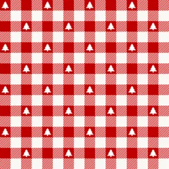 Seamless Pattern Xmas Check Tree Red © Jan Engel